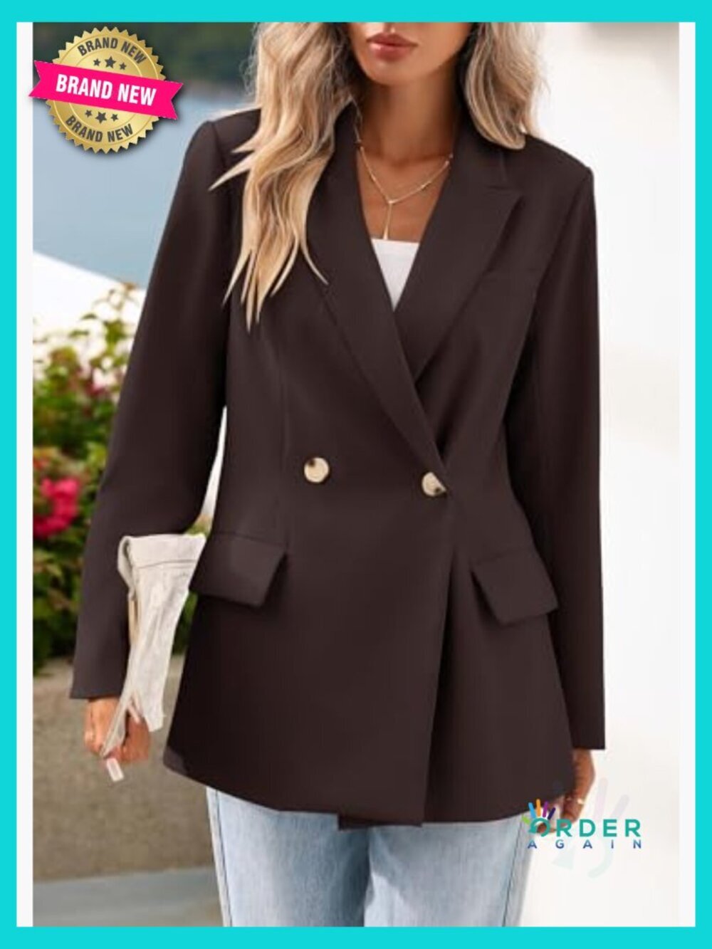 Blazer Women Business Casual Long Sleeve Lapel Open Front Suit Jacket Office - Picture 4 of 7